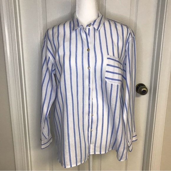 J. Jill Tops - J Jill Love Linen long sleeve button down shirt EUC